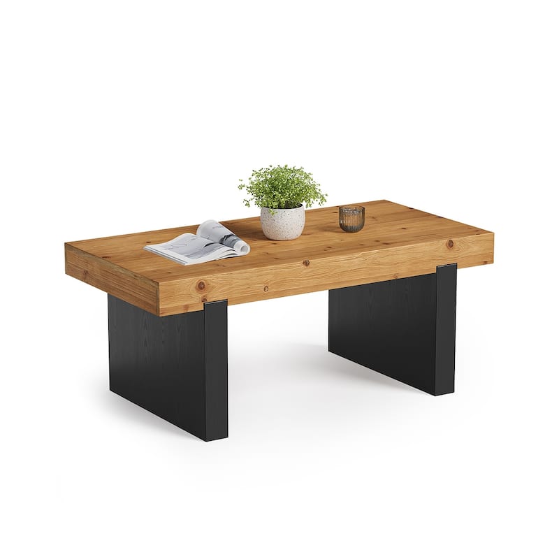 Rectangle Solid Wood Center Coffee Table for Living Room