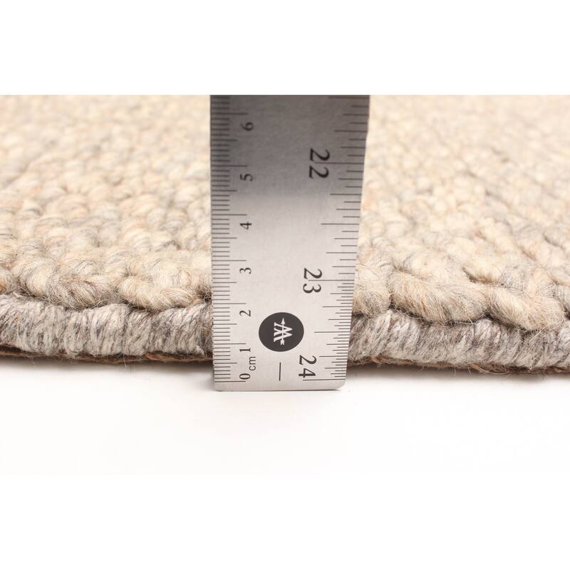 ECARPETGALLERY Braid weave Sienna Tan Wool Rug - 5'4 x 7'2