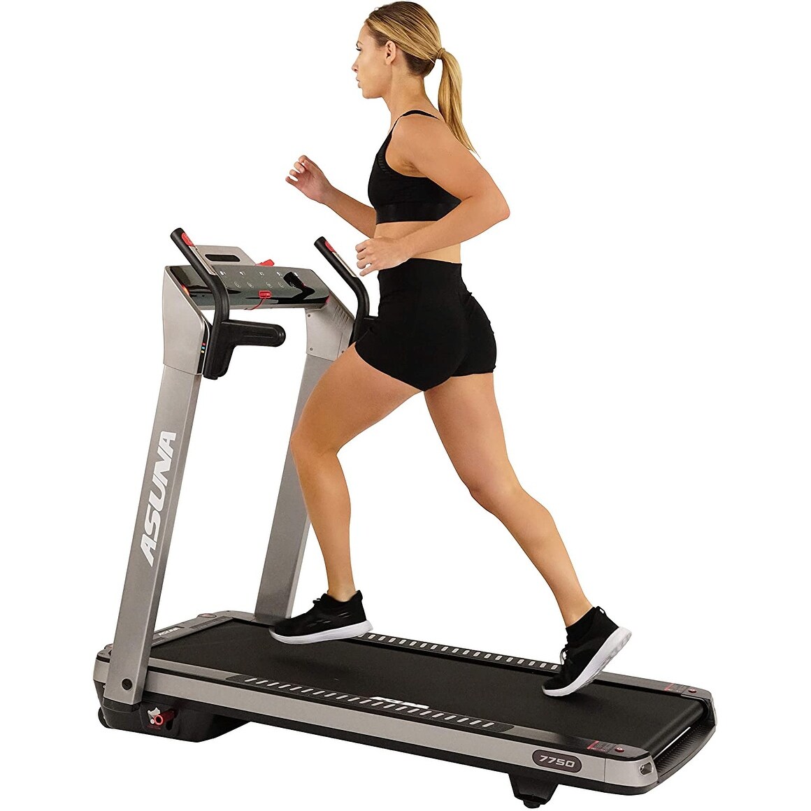 Space saving treadmill with incline outlet