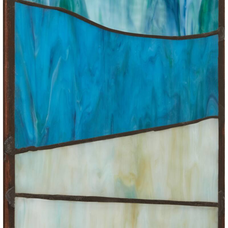 Geometric Waves River of Goods Stained Glass Window Panel - 6.25" x 0.25" x 36"