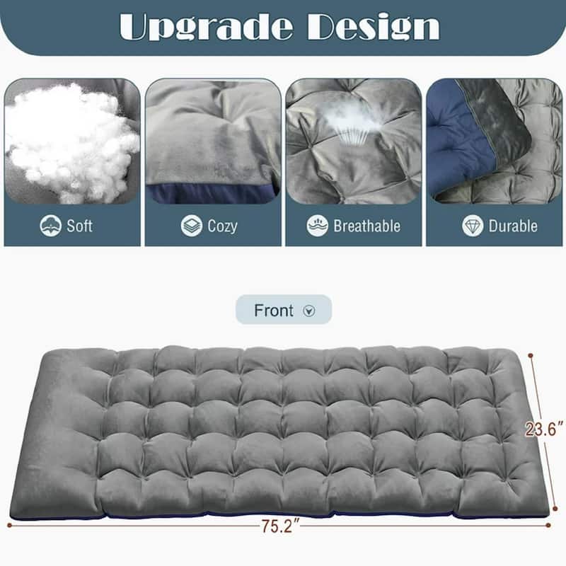 Portable Folding Camping Cot with Mattress Pillow, Patio Lounge Chair