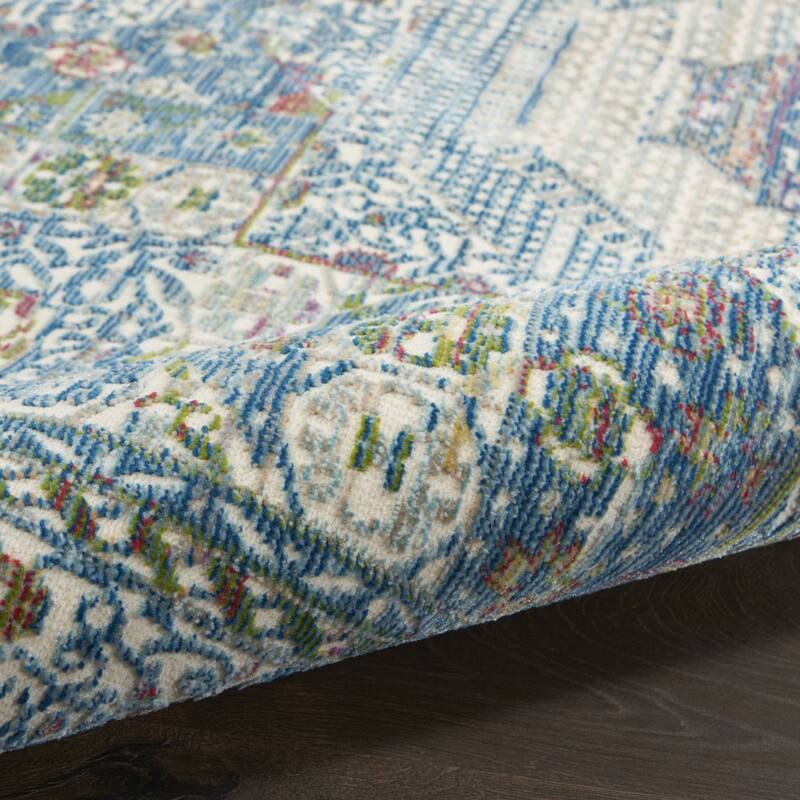 Jili Power Loomed Distressed Geometric Non Skid Area Rug By HomeRoots - 72' X '72' X '0.5