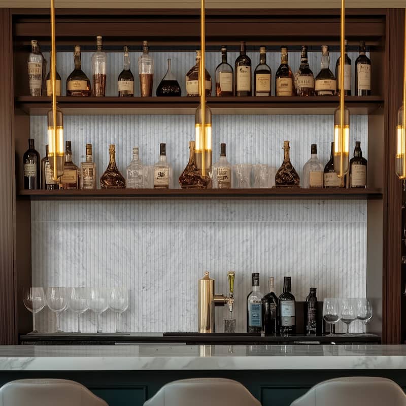 Ackland AKM-M-FL24X12FTLH-CA Flutelle - 12" x 24" Marble Linear Wall