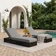 preview thumbnail 64 of 112, Patio Recline Chairs Adjustable Chaise Lounge with Cushions (Set of 2)