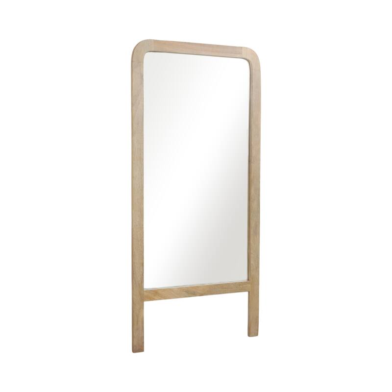 Mango Wood Full-Length Leaning Floor Mirror Footed Base - 60" Brown - 28" x 1" x 60"