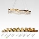 preview thumbnail 8 of 14, Modern 1-Light LED Crystal Chandelier Island Lights for Dining Room - W 33.5" x H 9" x D 7.9"