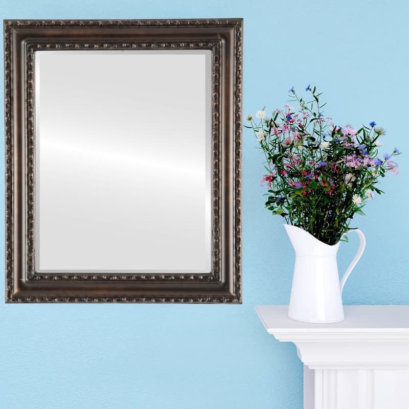 Dorset Framed Rubbed Bronze Rectangle Mirror - Antique Bronze
