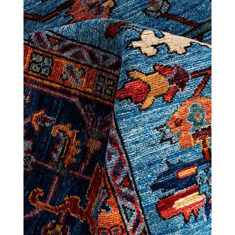Serapi One-of-a-Kind Hand-Knotted Area Rug - Light Blue, 8' 2" x 9' 8" - 8' 2" x 9' 8"