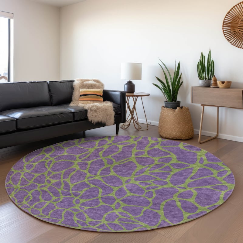 Premium Washable Super Soft Contemporary Macy Mayfield Rug - Purple - 8' x 8'