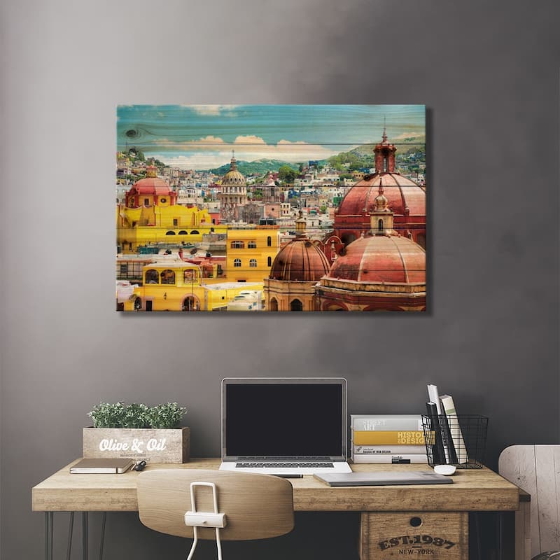 Guanajuato Architecture Print On Wood by Philippe Hugonnard - Multi-Color