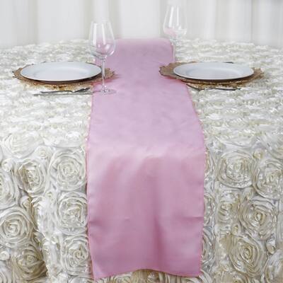 10 pcs Polyester Wedding Table Runner Pink - 12" x "108