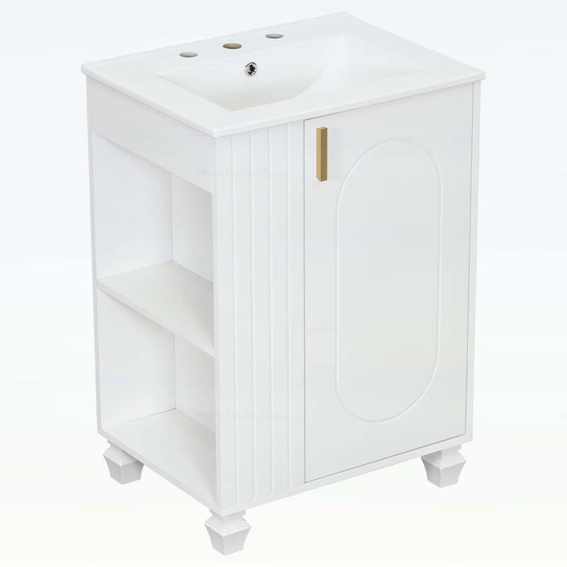 Bathroom Vanity with Sink, Cabinet Door Shelf,Side Open Storage,Wood Frame,Soft Closing Door