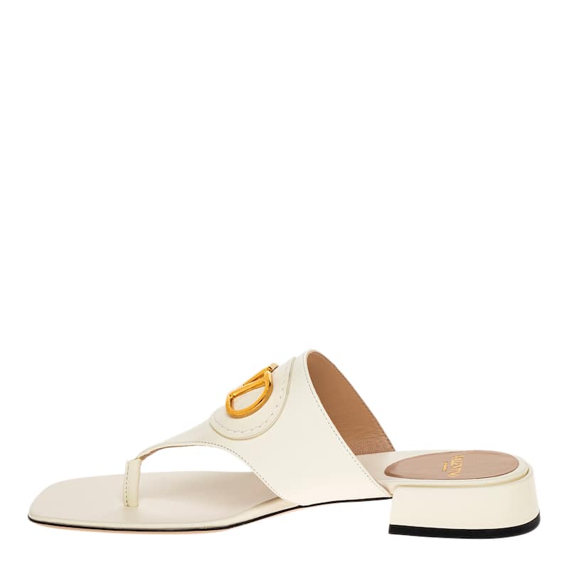 Valentino Vlogo Slides in Leather