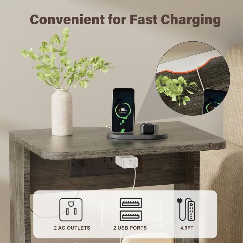 NightStands Set of 2 with Charging Station