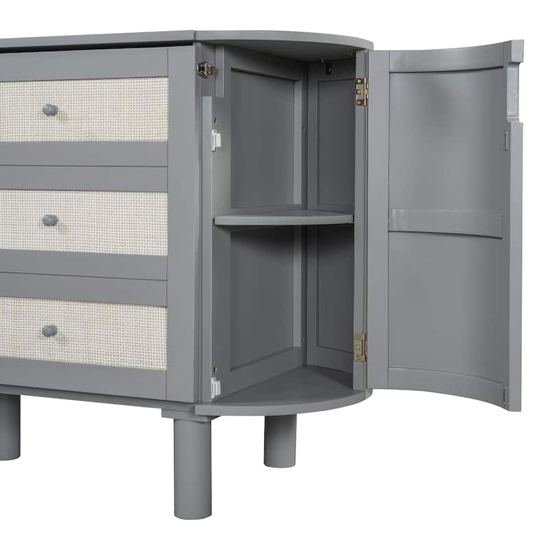 Modern Woven Design Murphy Bed with Hidden Storage