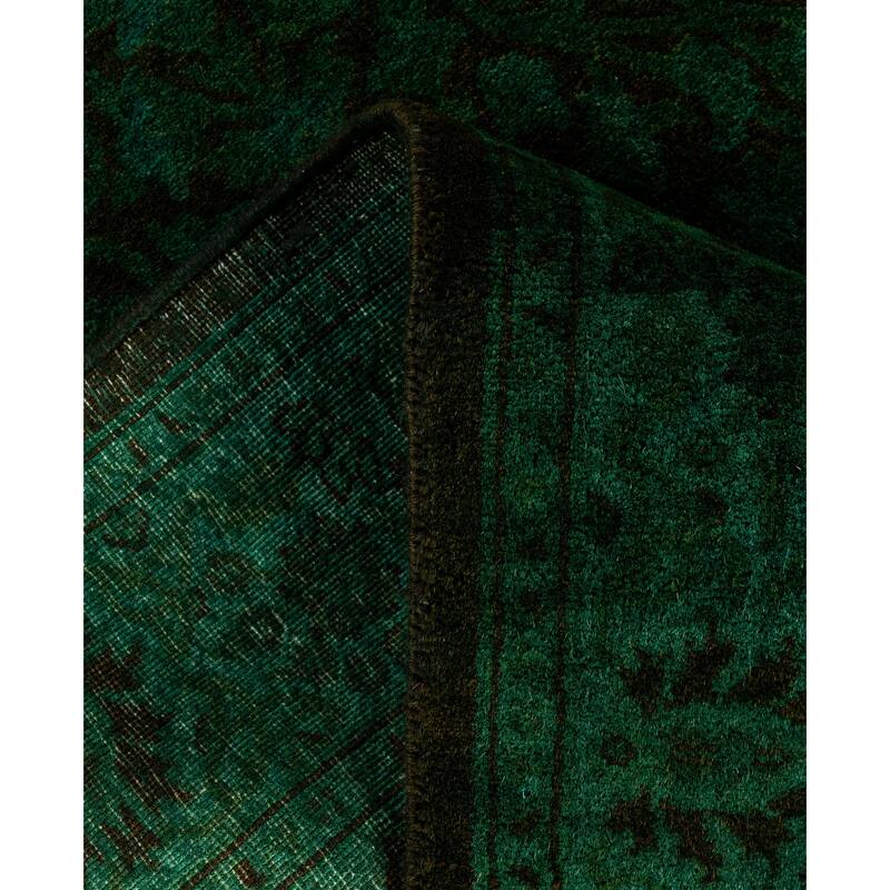 Overdyed One-of-a-Kind Hand-Knotted Area Rug - Green - 2' 7" x 8' 3"