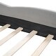 preview thumbnail 8 of 8, Twin Size Velvet Upholstered Platform Bed with Bear-Shaped Headboard & Bed-End Storage Pocket-Wood Slat Support, Easy Assembly