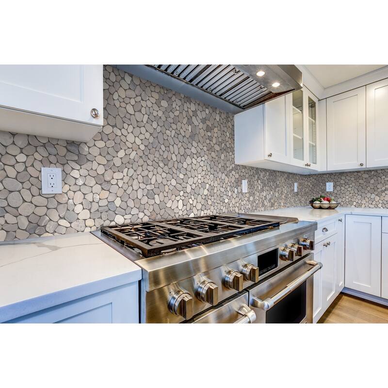 Sliced Pebble 11 in. x 11 in. Mesh-Mounted Mosaic Wall and Floor Tile