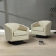 preview thumbnail 72 of 79, 2 Set Tufted PU Vegan Leather Swivel Barrel Chair with Nailheads Trim