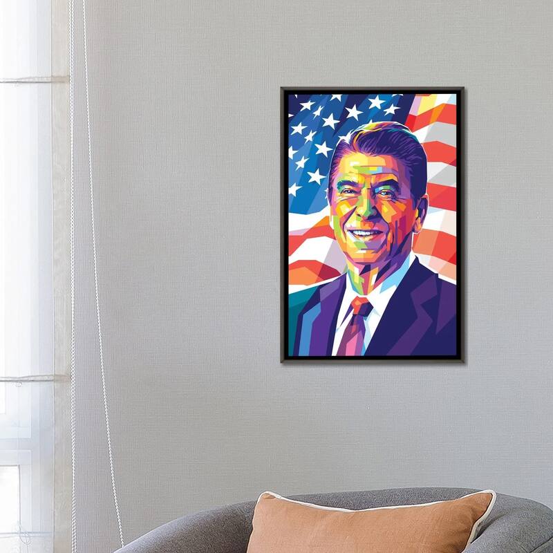 iCanvas "Ronald Reagan" by Dayat Banggai Framed