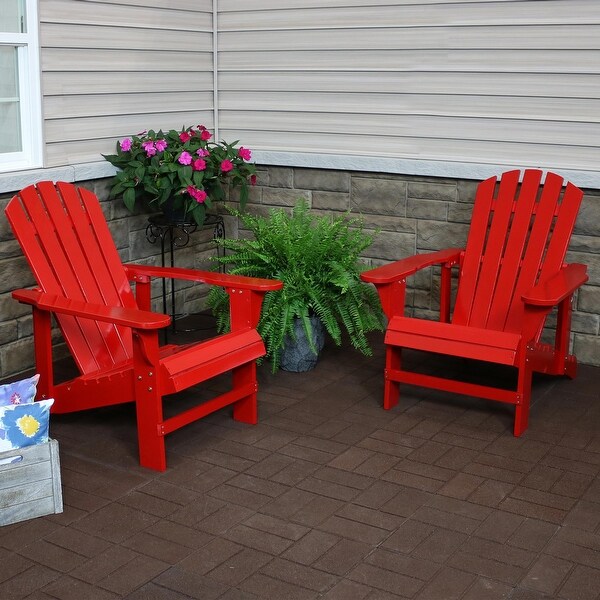 Shop Wood Adirondack Chair with Adjustable Backrest Set of ...