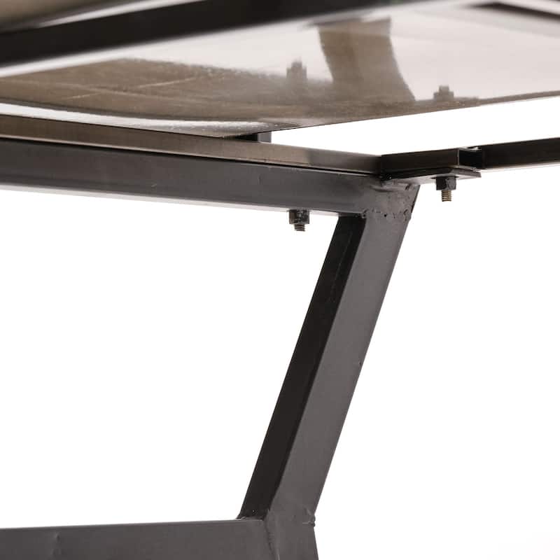 Vince Black Metal with Gold Accents 3 Drawer Office Desk