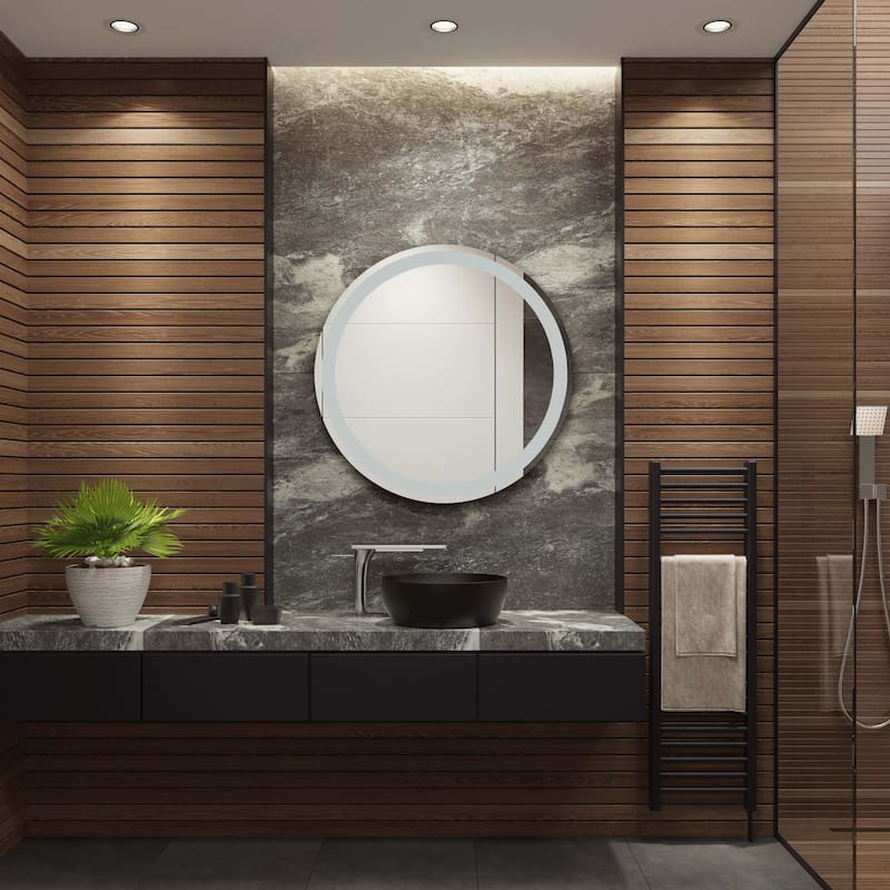 SAFAVIEH Home Caspar 30" LED Vanity Mirror - Silver / White
