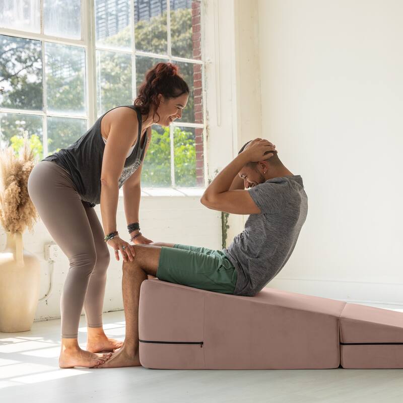 Avana Reach Super Ramp / Convertible Bed Bench w/ Slip Cover for Yoga & Massage, Microvelvet