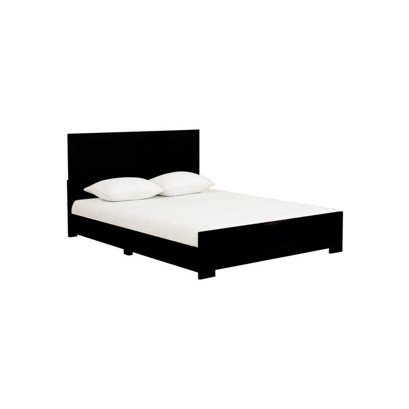 Medieval Platform Bed Frame Queen, Low Profile Modern Bed, Full Slat Support, Easy Assembly, Black