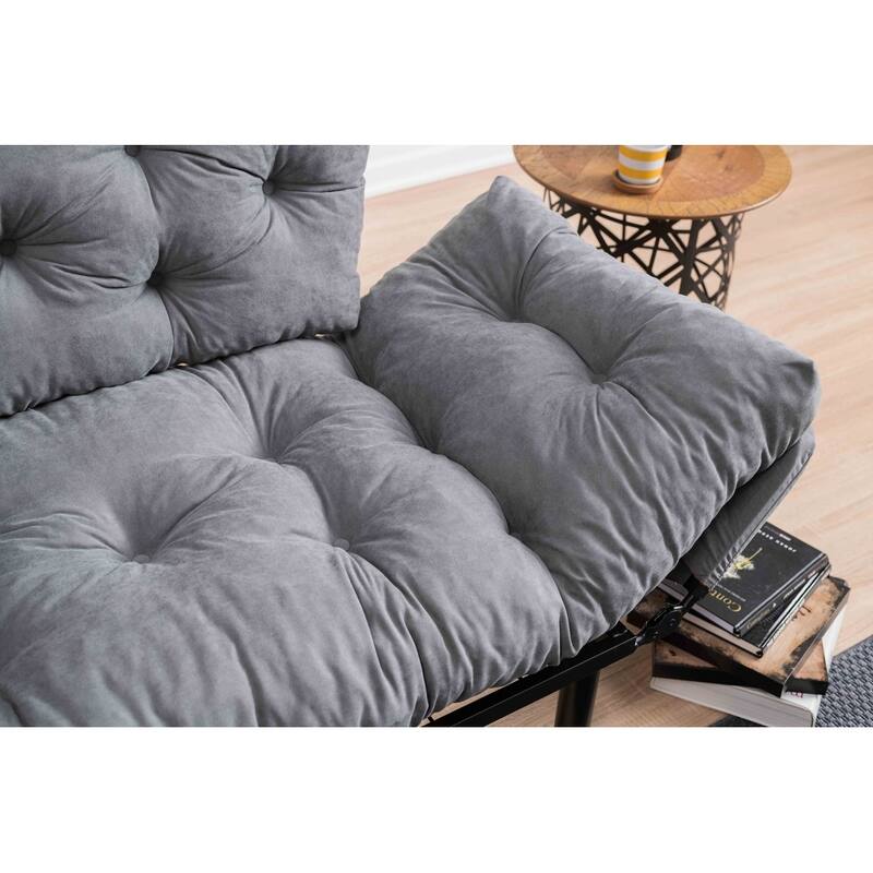 Gazapizm Metal Frame, Tufted Removable Cushions Loveseat