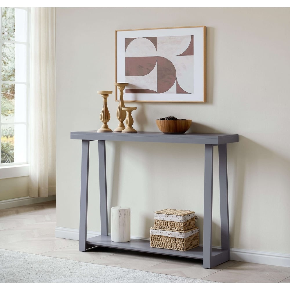 Emma Collection Wood 44" Modern Console Table with Shelf