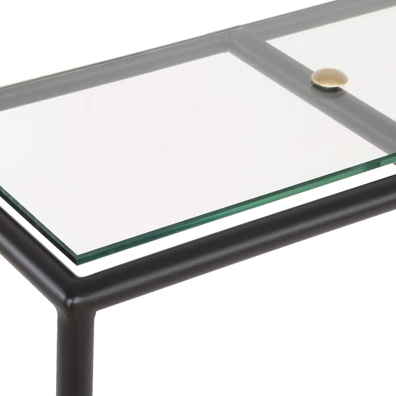 Carson Carrington Glass Gold Black Console Table