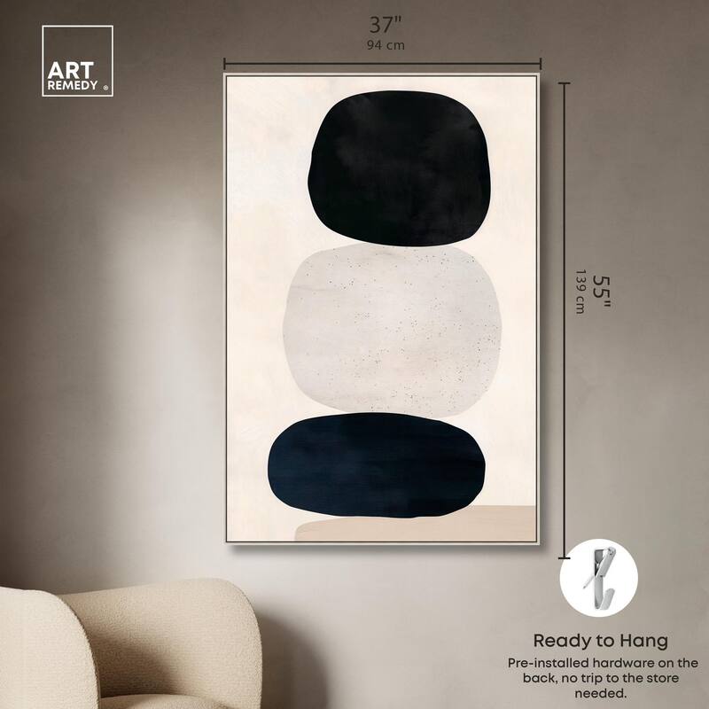 Pebble Pillars I Canvas by Art Remedy