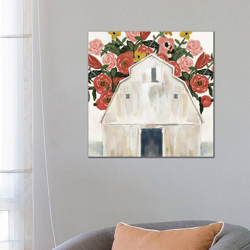 iCanvas "Floral Pop Ups" by White Ladder Canvas Print - 26x26x1.5