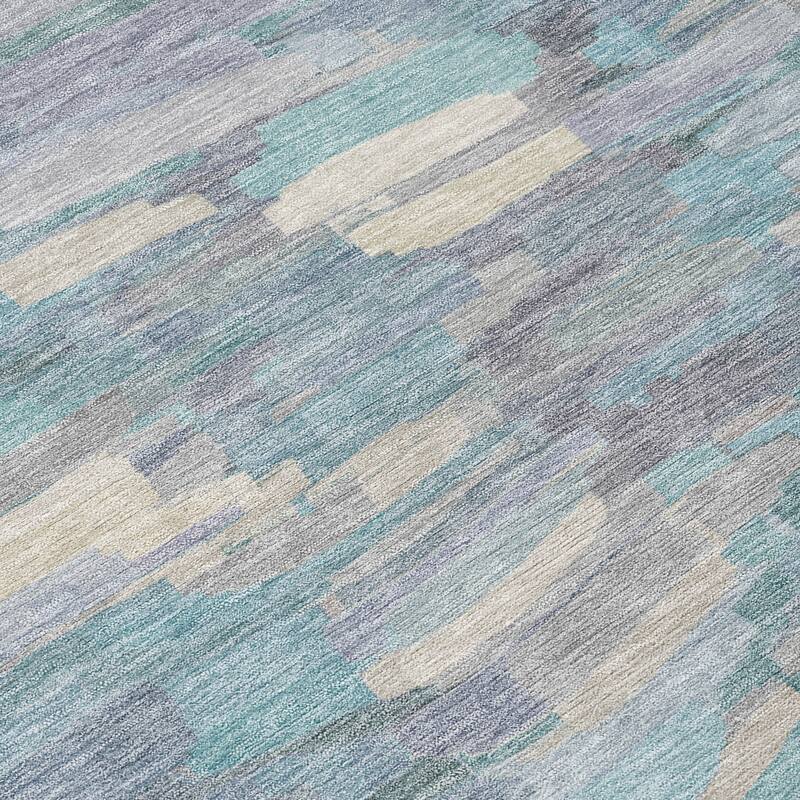 Machine Washable Indoor/ Outdoor Abstract Rock Chantille Rug