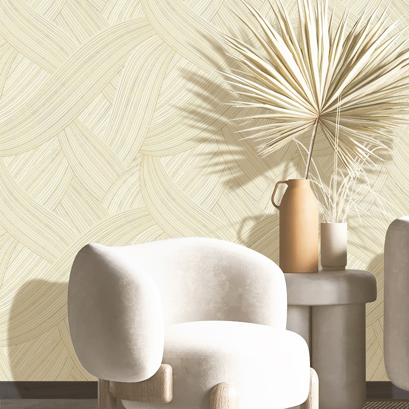 Galerie Wallcoverings Italian Design Collection Unito Geometric Lines Vinyl on Non-woven Metallic Wallpaper Roll Double Width