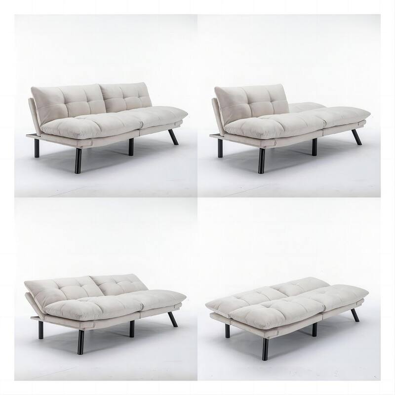 Modern Upholstered 2-Seater Sofa Bed with Adjustable Backrest and Armrests - 70:l