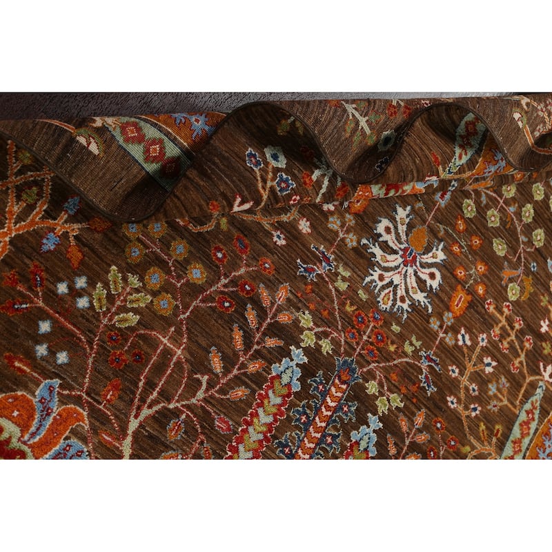 Vegetable Dye Floral Ziegler Oriental Area Rug Handmade Wool Carpet - 5'4" x 7'10"