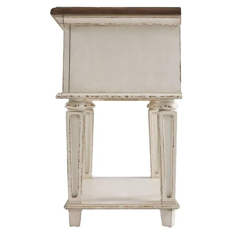 Antique White 1 Drawer 24 in. W Nightstand with Tapered Legs