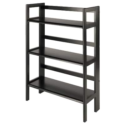 Terry 3-Tier Foldable Shelf, Stackable, Black - 27.8 x 11.5 x 38.54 inches