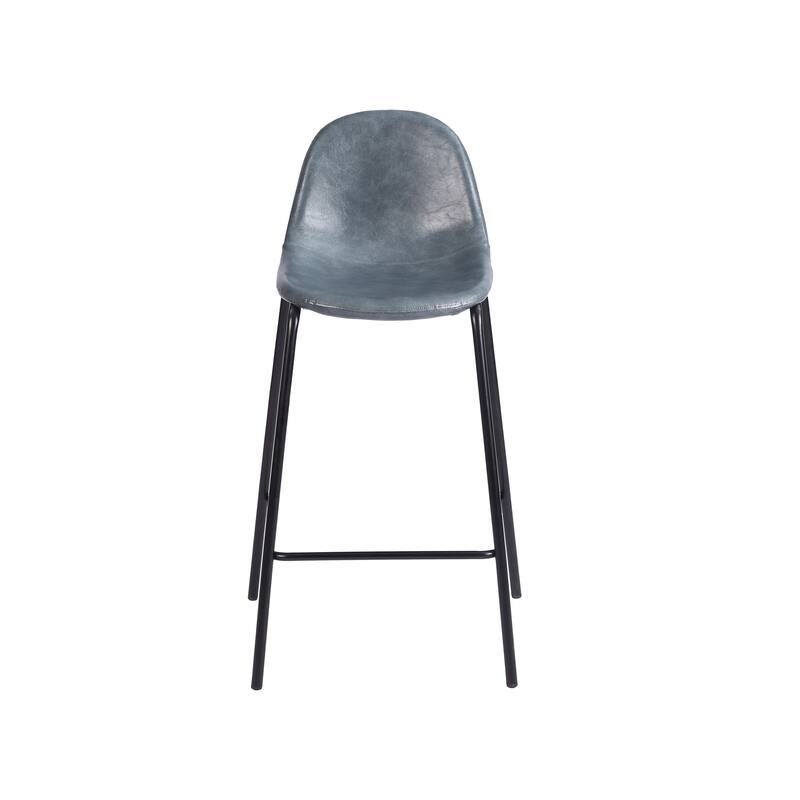 Porthos Home Tave Counter Stools Set Of 2, PU Leather Upholstery, Iron Legs