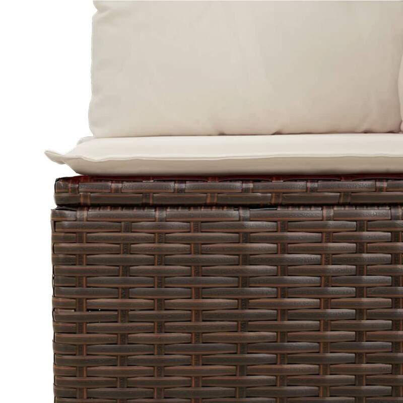 vidaXL Patio Sofa Set with Cushions Outdoor Furniture 9 Piece Poly Rattan - 24.4 x 24.4 x 27.2