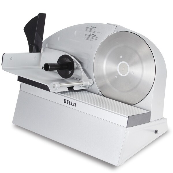 Della Premium Electric Meat Slicer 10" Stainless Steel Blade Food Slice, Silver