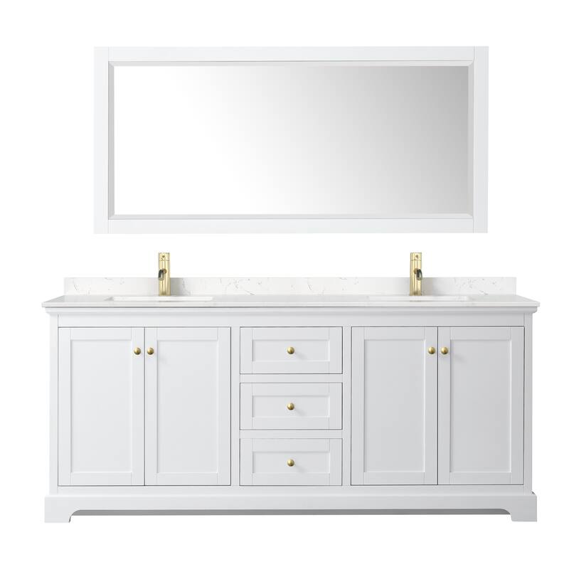 Avery 80 Inch Double Vanity, Cultured Marble Top