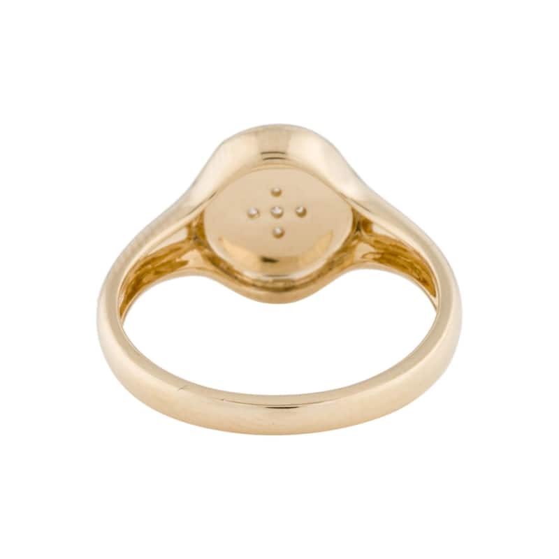 Joelle Collection Joelle Collection Diamond Signet Ring 14K Gold Pinky Ring For Her Size 4