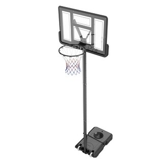 Basketball Hoop, Adjustable Height Portable Backboard System, Basketball Hoop & Goal, Kids & Adults Basketball Set with Wheels