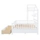 preview thumbnail 8 of 10, Wooden Full Size House Bed with Safety Guardrail & 2 Drawers, Kids Bed Wood Platform Bed Frame with Storage Shelf, White