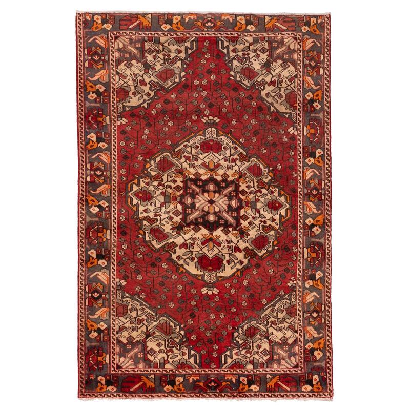 ECARPETGALLERY Hand-knotted Konya Anatolian Red Wool Rug - 4'6 x 6'9