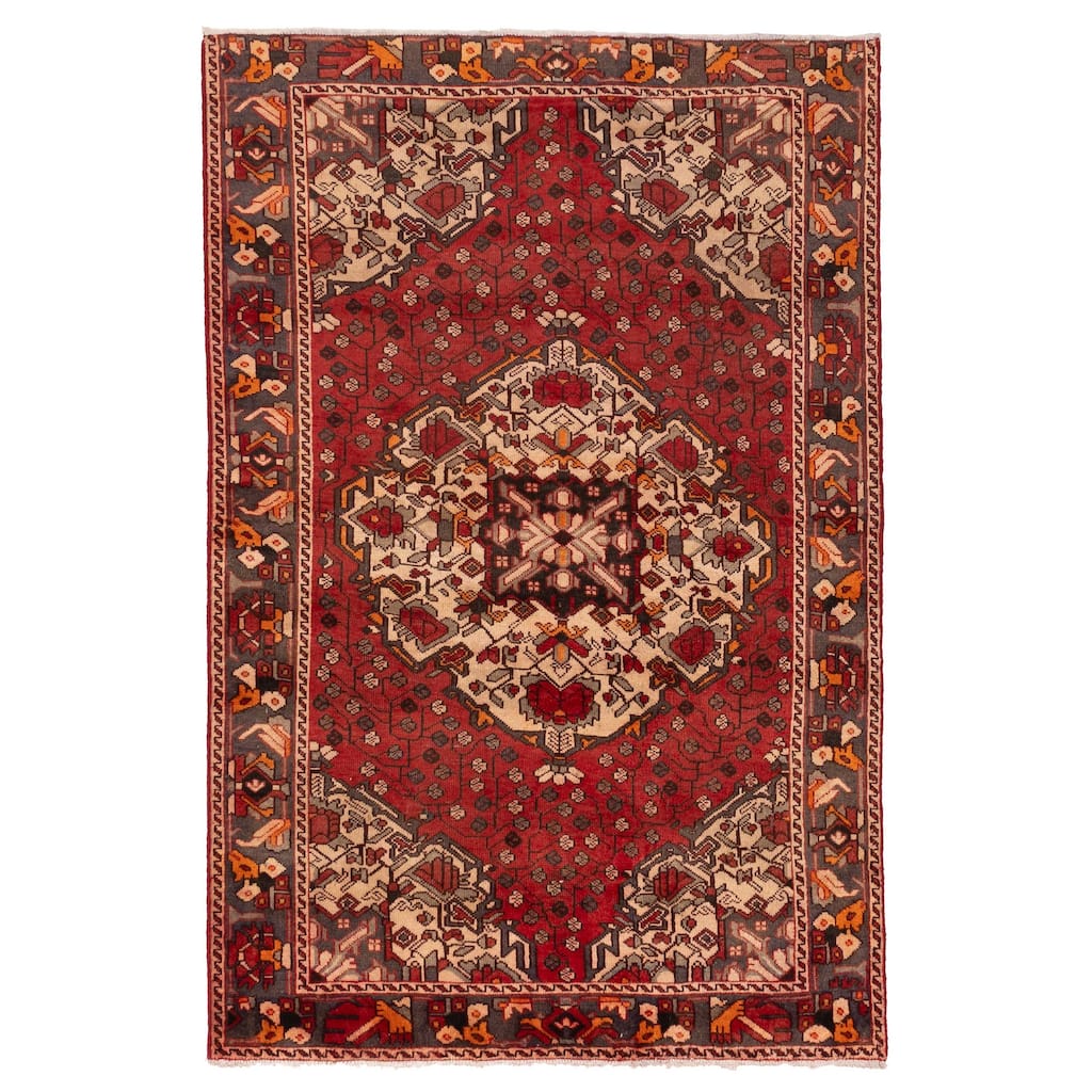 ECARPETGALLERY Hand-knotted Konya Anatolian Red Wool Rug - 4'6 x 6'9