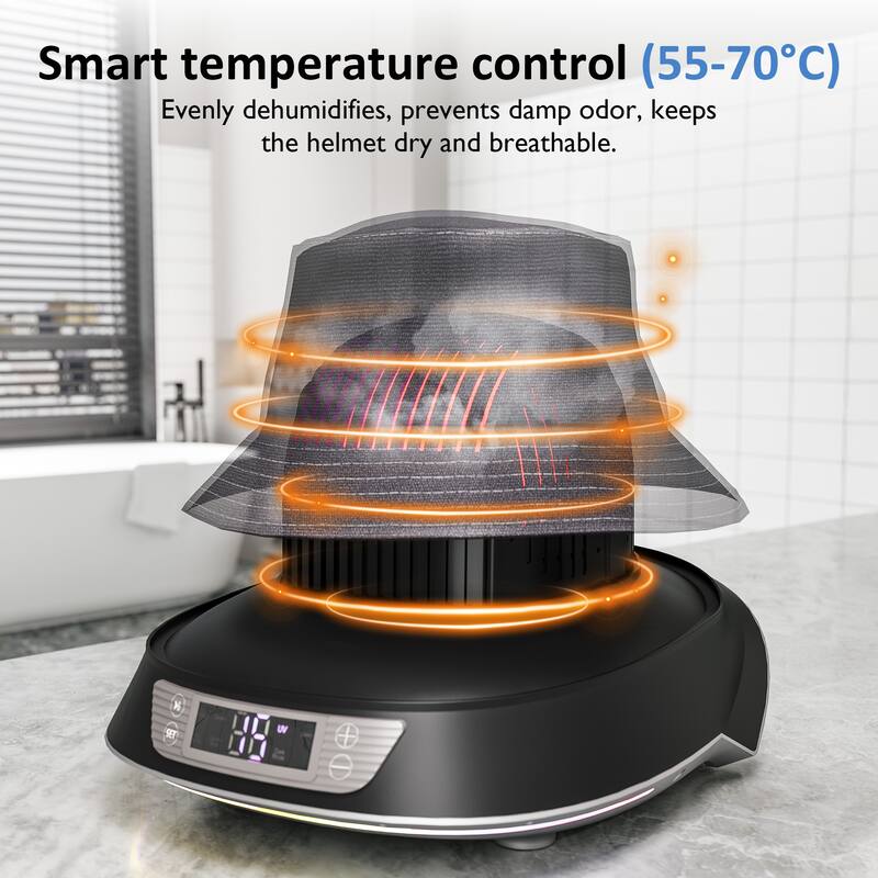 Black Helmet & Cap Care Machine with Steam, UV Light, O₃ ozone